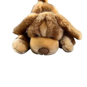VTG Animal Alley Darby Dog Brown 9" Plush Puppy Laying Down Toys R Us